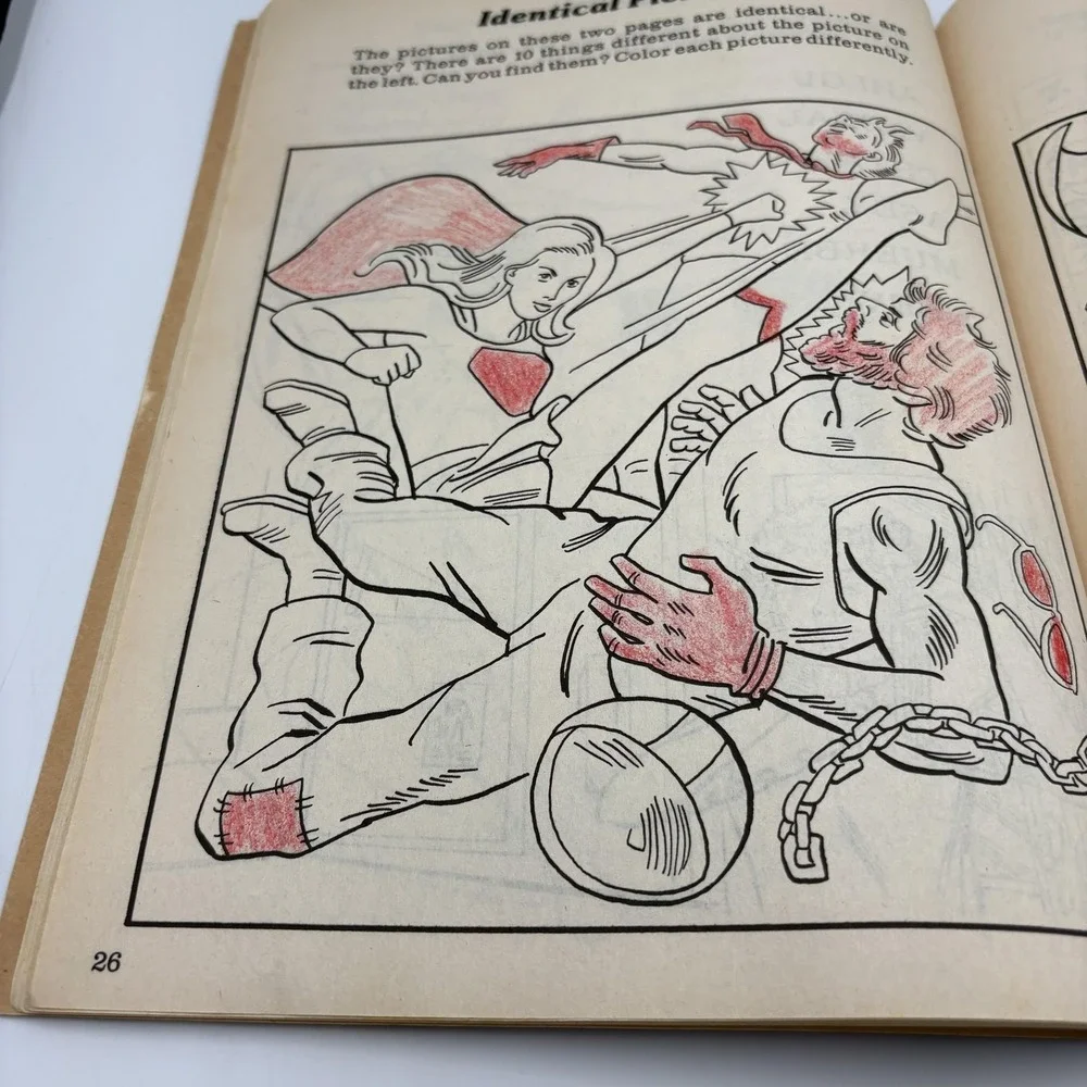 Vintage Supergirl An Activity Book Tony Tallarico‎ 1984 Grosset Dunlap DC Comics